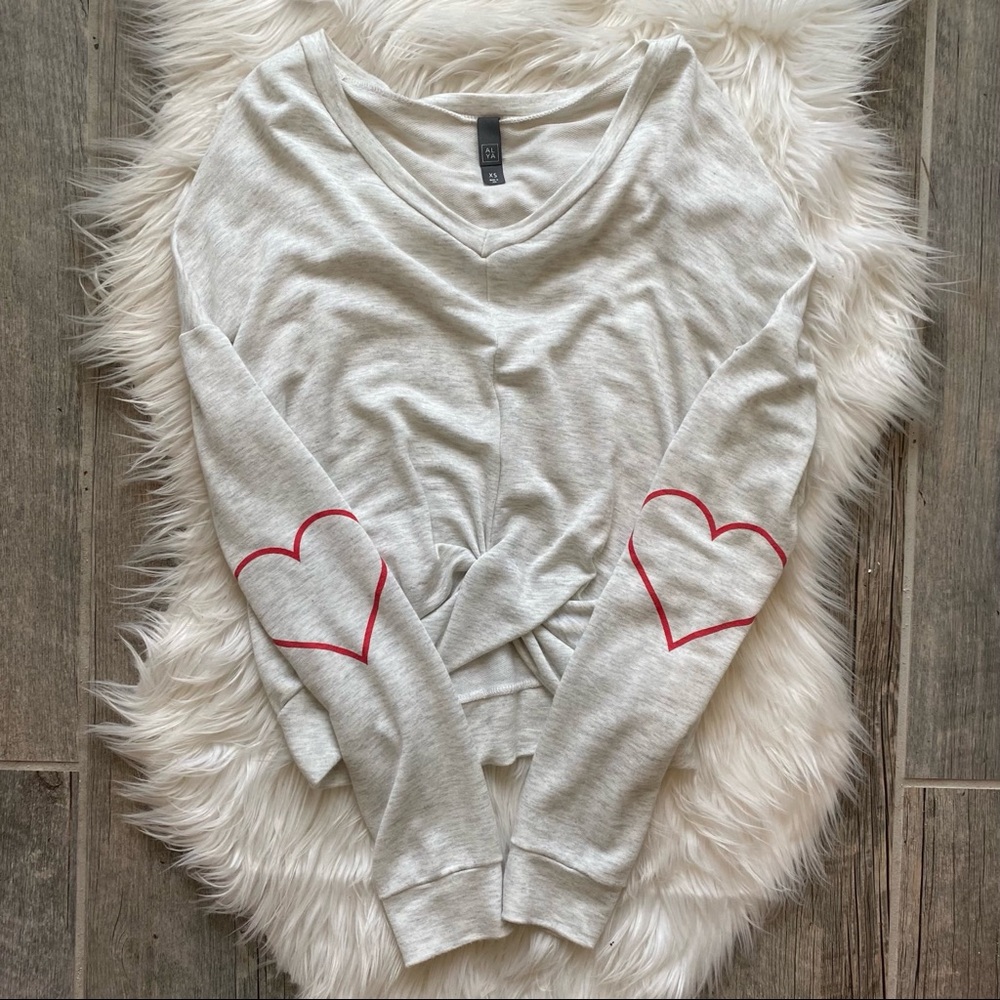 WOMENS HEART VALENTINES LONG SLEEVE TEE